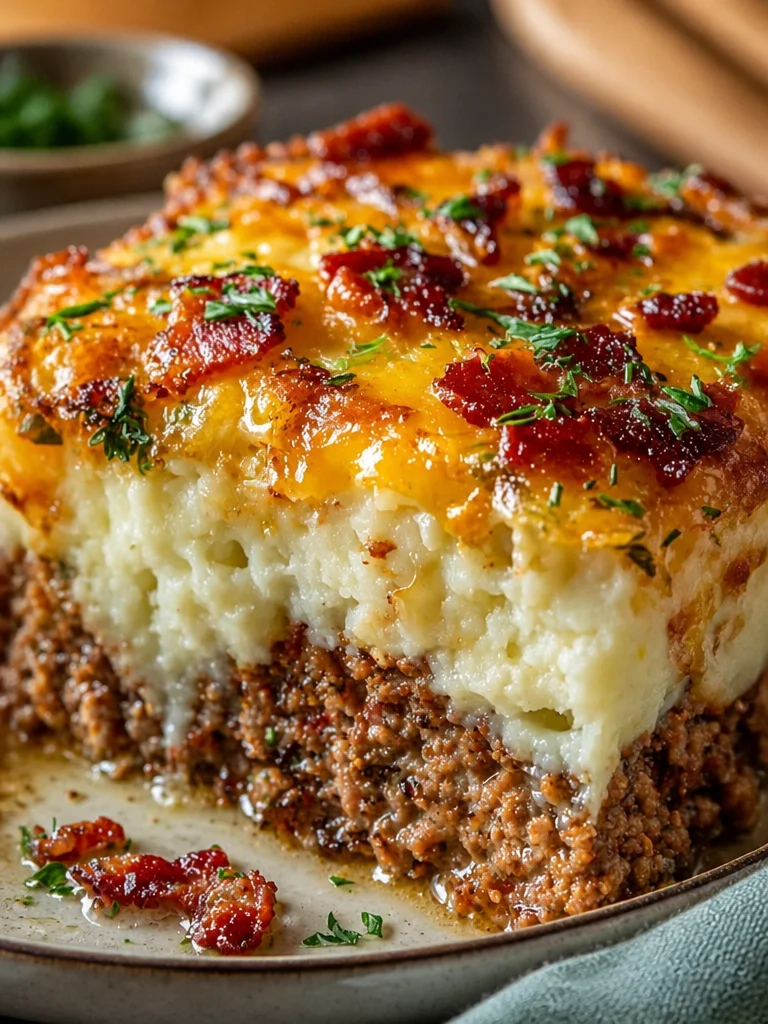 Receta de pastel de carne con puré de patatas y queso