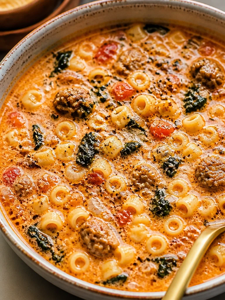 Receta de Sopa de Salchicha Italiana en un tazón