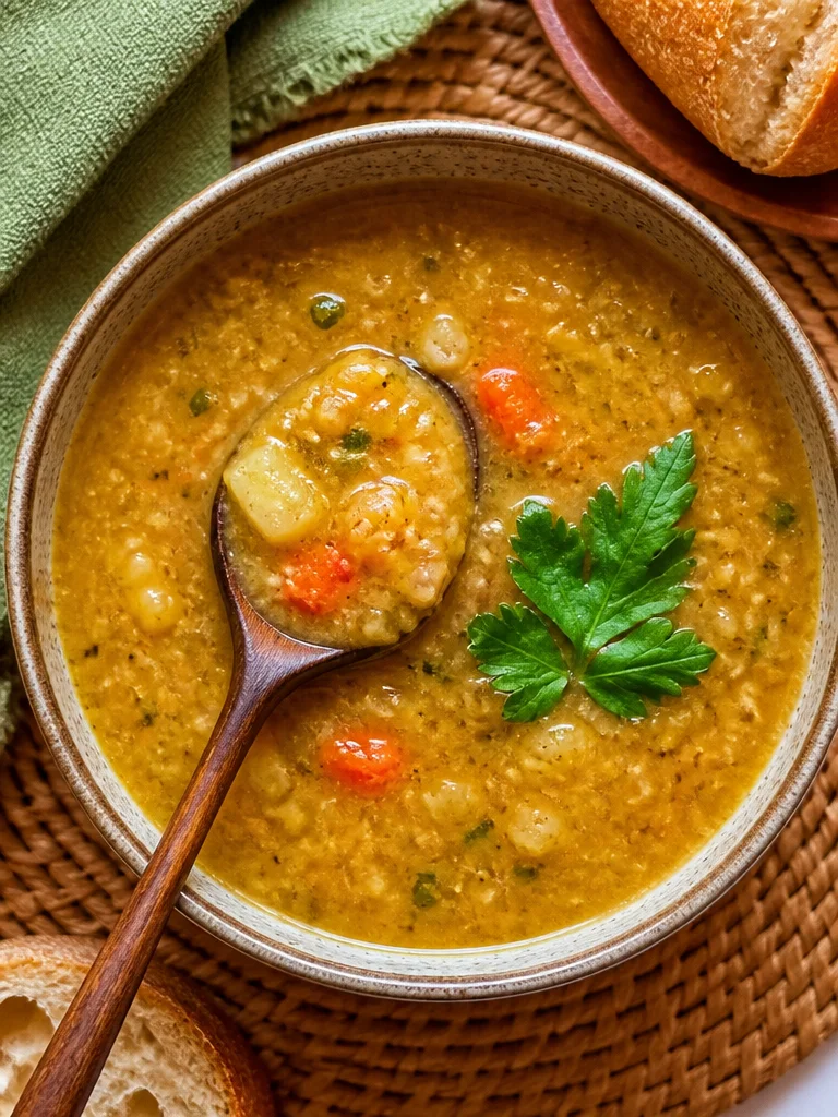 Sopa Aciosa de Calabacín y Patata sin crema en un bol.
