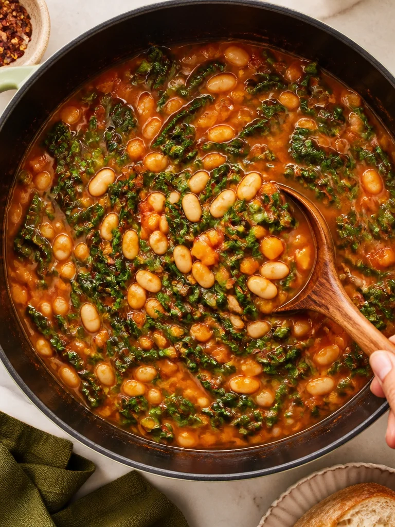Sopa de kale mediterránea, saludable y baja en colesterol