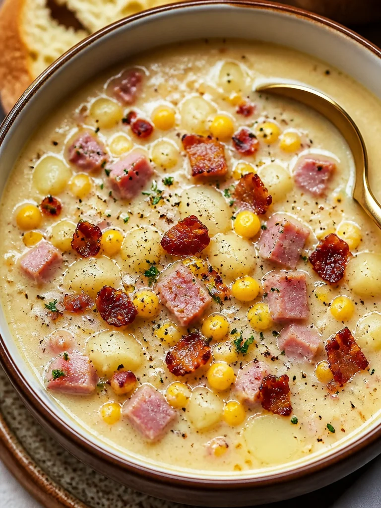 Sopa de maíz con jamón y papa, un plato delicioso y nutritivo