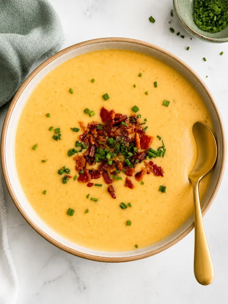 Sopa de papa alta en proteínas