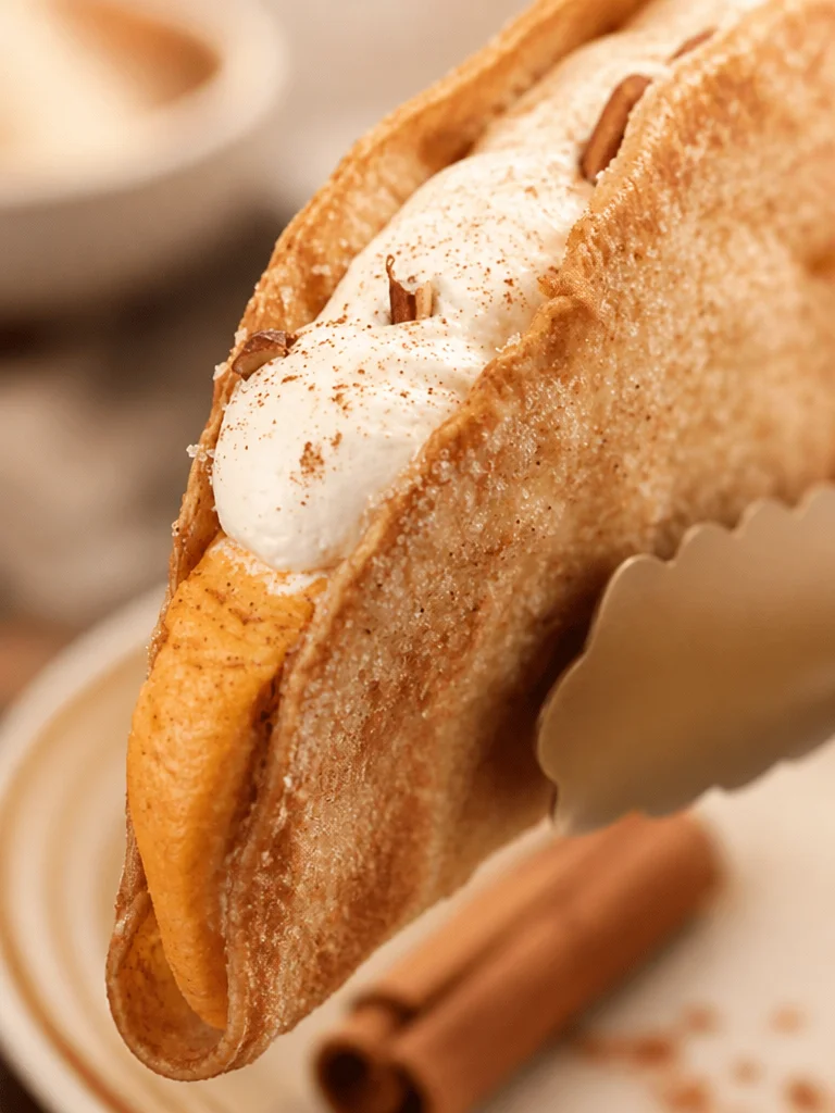 Tacos de pastel de calabaza con ingredientes frescos y sabrosos